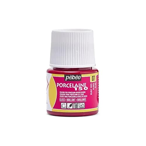 PEBEO Porcelaine 150 Ceramic Paint - Water-Based High-Gloss Color Paints for Porcelain, 45 ml Bottle, Ruby Red thumbnail 1
