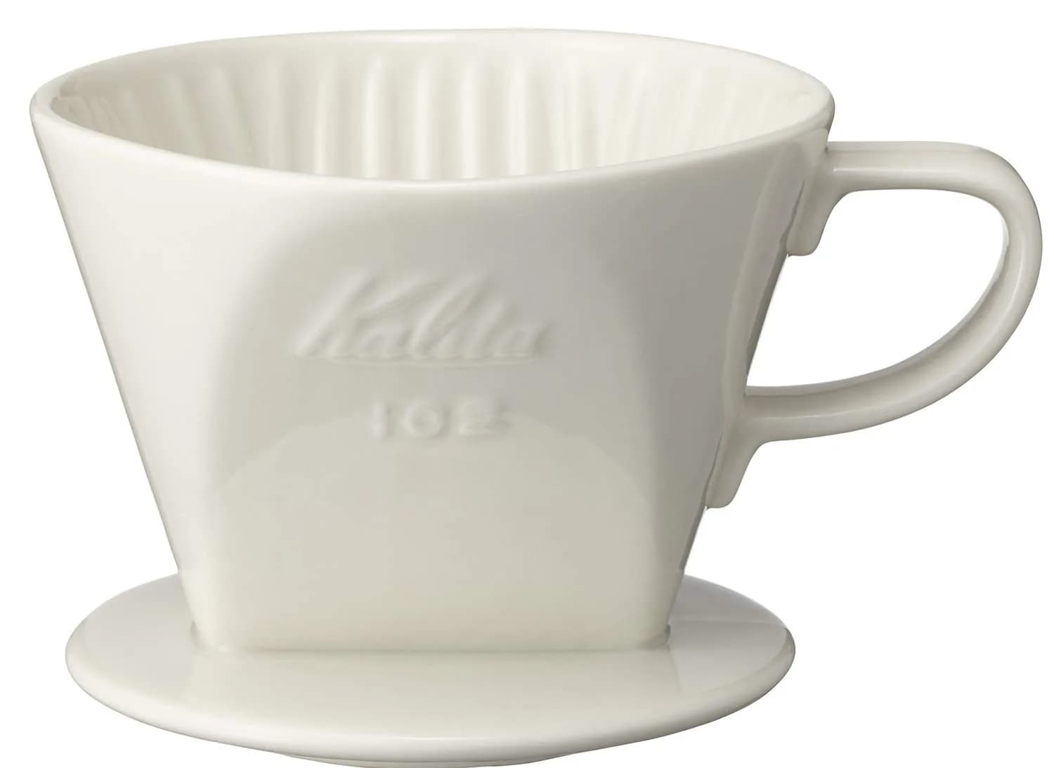 Kalita 102 Ceramic Dripper White | Classic Pour Over Coffee Maker with 8oz Capacity - main product image