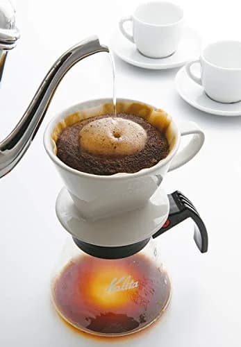 Kalita 102 Ceramic Dripper White | Classic Pour Over Coffee Maker with 8oz Capacity thumbnail 5