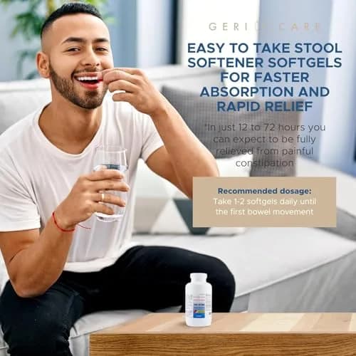 GeriCare Docusate Sodium Stool Softener 100mg | 1000 Gel Caps for Constipation Relief thumbnail 5