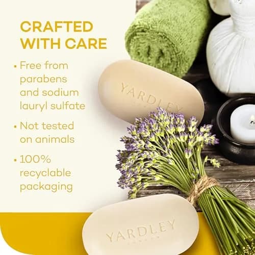 Yardley Lemon Verbena Moisturizing Bath Bar 4.25oz | Natural Shea & Citrus Oils for Soft, Invigorated Skin thumbnail 5
