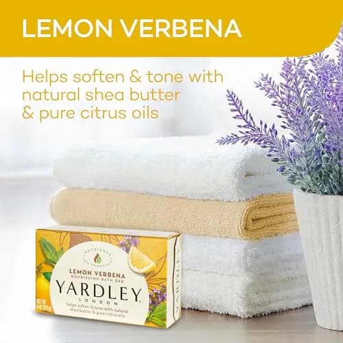 Yardley Lemon Verbena Moisturizing Bath Bar 4.25oz | Natural Shea & Citrus Oils for Soft, Invigorated Skin thumbnail 3