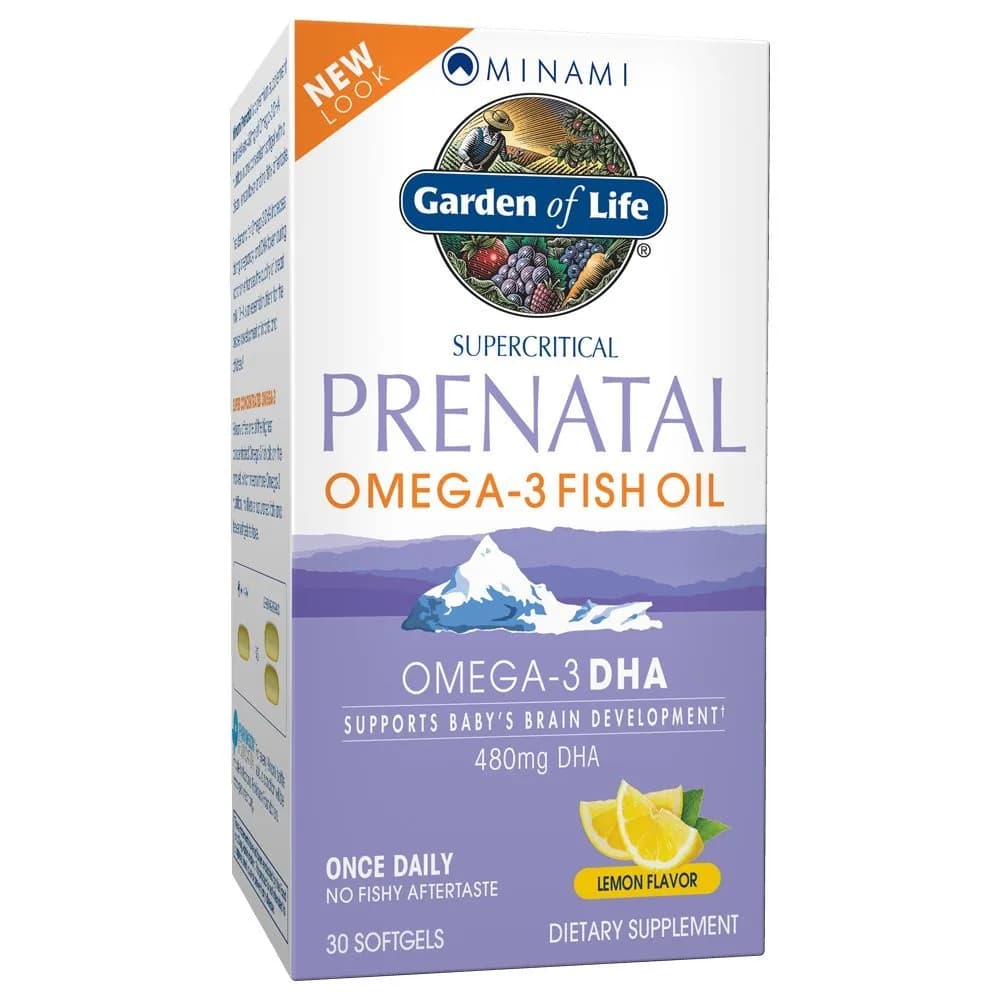 Garden of Life Minami Prenatal DHA Omega-3 Fish Oil 640mg DHA & 104mg EPA Lemon Flavored 30ct | Supports Baby's Brain Development & Maternal Health