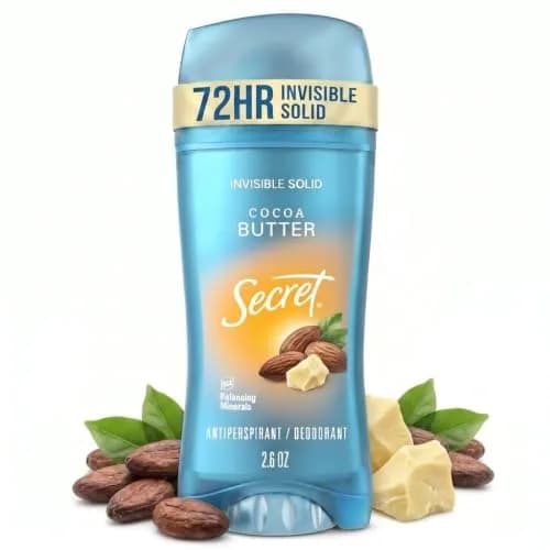 Secret Cocoa Butter Scent Antiperspirant Deodorant for Women, 72hr Protection, Invisible Solid, 2.6 oz thumbnail 1