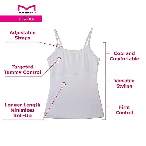 Maidenform Women’s Long Length Shapewear Camisole FL3266 | Tummy Control & Smoothing Fit thumbnail 5