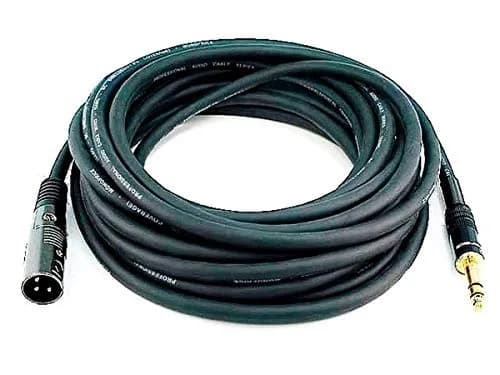 Monoprice Premier Series XLR Male to 1/4-Inch TRS Male Cable - 25ft (7.62m) Black | Balanced Audio Connectivity thumbnail 1