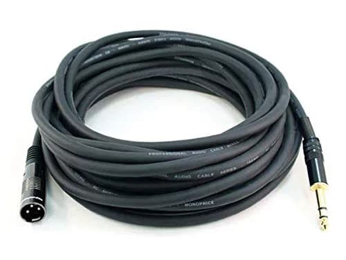 Monoprice Premier Series XLR Male to 1/4-Inch TRS Male Cable - 25ft (7.62m) Black | Balanced Audio Connectivity thumbnail 4