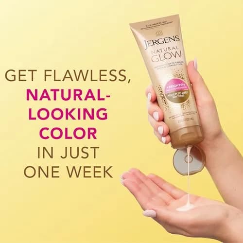 Jergens Natural Glow Self Tanner Body Lotion Medium to Deep Skin Tone 222ml (7.5 Fl Oz) | Gradual Color Build thumbnail 5