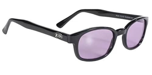 Pacific Coast Original KD's Biker Sunglasses Black Frame/Purple Lens | Wrap-Around UV Protection thumbnail 1