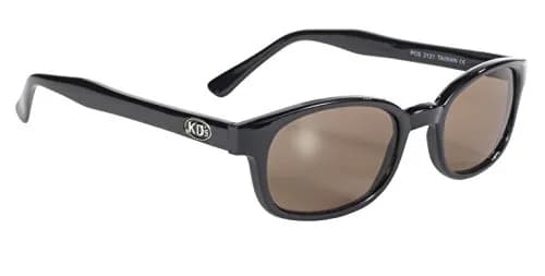 Pacific Coast Original KD's Biker Sunglasses (Black Frame/Dark Brown Lens) | Small Fit, UV & Polycarbonate Protection thumbnail 1