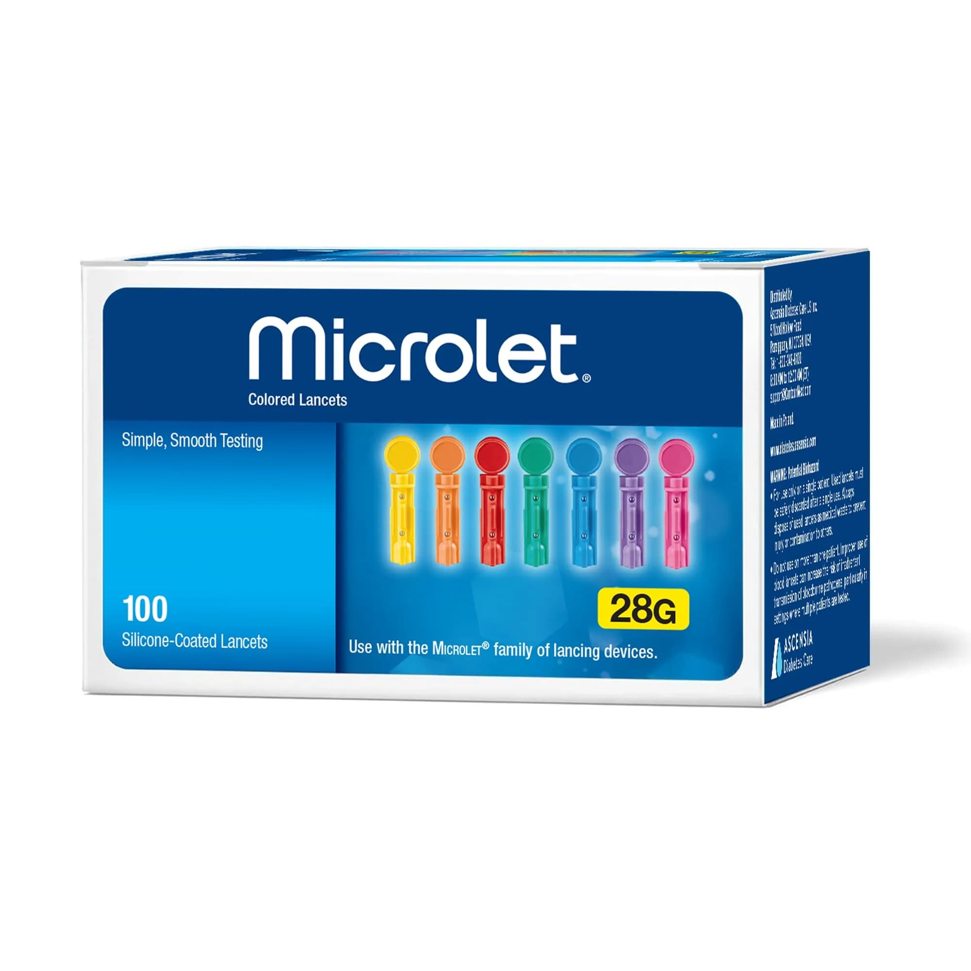 Ascensia MICROLET Lancets for Blood Glucose Testing, 100 Count | Smooth & Gentle, Sterile, Compatible with MICROLET Devices - main product image
