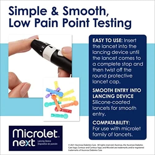 Ascensia MICROLET Lancets for Blood Glucose Testing, 100 Count | Smooth & Gentle, Sterile, Compatible with MICROLET Devices thumbnail 4