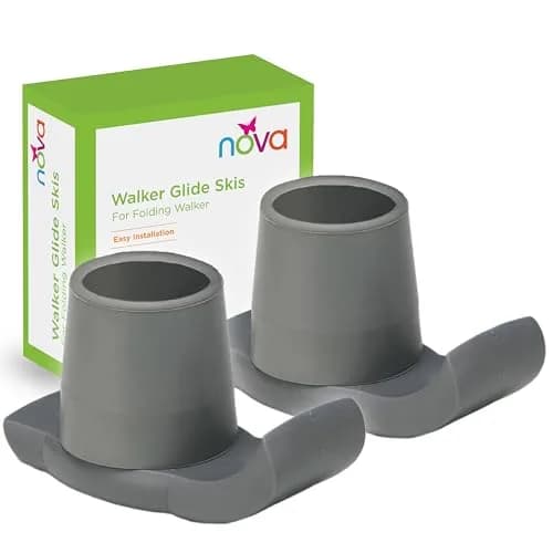 nova Walker Skis Glides for Folding Walkers, Universal Mobility Aid with 1-inch Tubing Fit, Gray (2 Skis) thumbnail 1