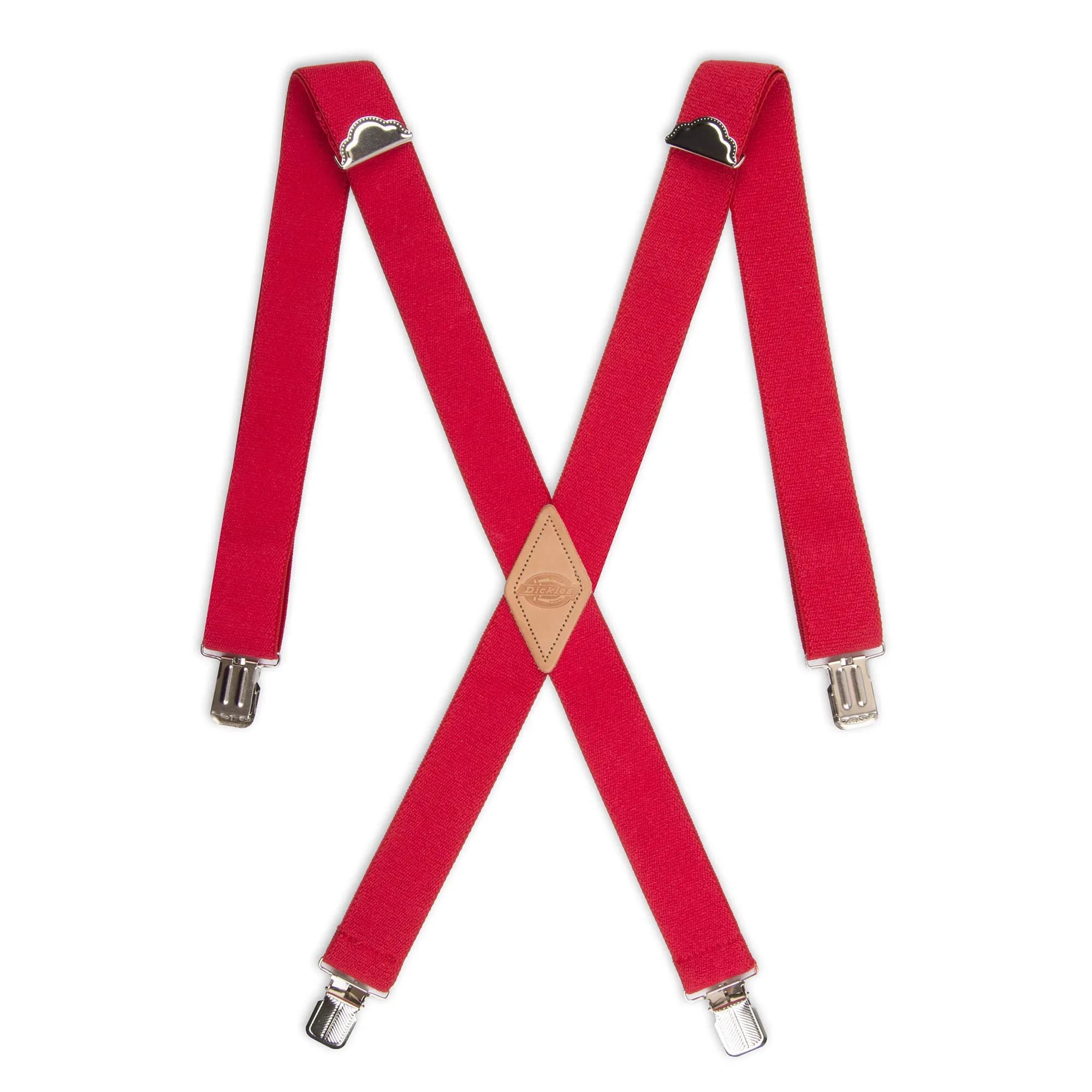 Dickies Men's 1-1/4 Solid Straight Clip Suspender,Red | Heavy Duty Work & Style Accessory