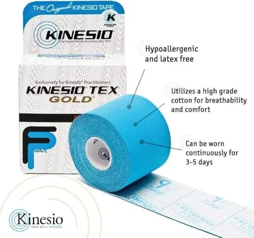 Kinesio Tex Gold FP Athletic Tape Blue 5 cm (2 in.) x 4.9 m (16.4 ft) | USA-Sourced Elastic Therapeutic Support thumbnail 3
