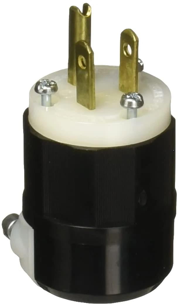 Leviton 5266-C Black-White 15 Amp 125V Industrial Grade Plug | Grounding Straight Blade - main product image