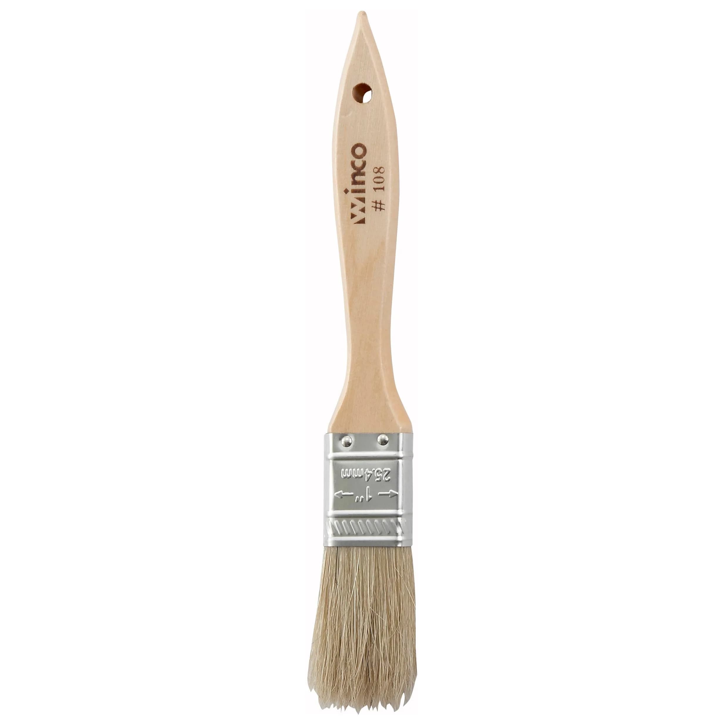 Winco Boar Bristle Pastry Brush 3.8cm (1.5-Inch) | Even Glazing for Baking — 1 in
