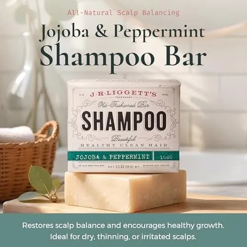 J.R.LIGGETT'S Jojoba & Peppermint Shampoo Bar 100g (3.5 oz) | Natural Vegan Formula for Healthy Hair thumbnail 2