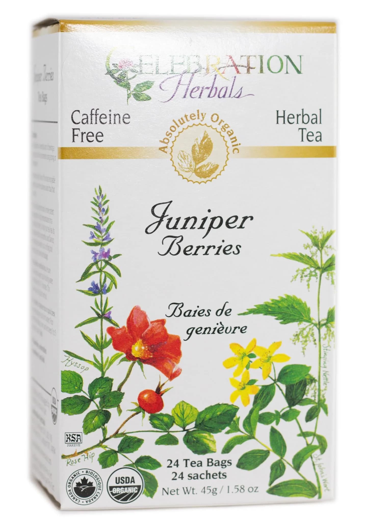 Celebration Herbals Juniper Berries Tea Organic 24 Bag | Caffeine Free Herbal Tea with Unique Flavor - main product image