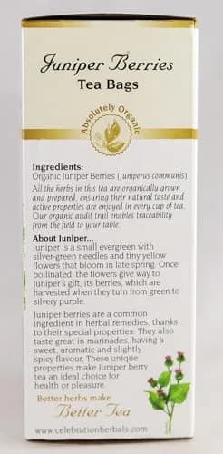 Celebration Herbals Juniper Berries Tea Organic 24 Bag | Caffeine Free Herbal Tea with Unique Flavor thumbnail 5