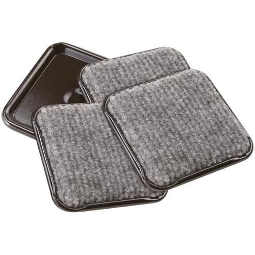 SOFTTOUCH 2-1/2" Square Reusable Carpet Bottom Furniture Caster Cups, 12-Pack, Brown/Gray | Protects Floors & Reduces Noise thumbnail 1