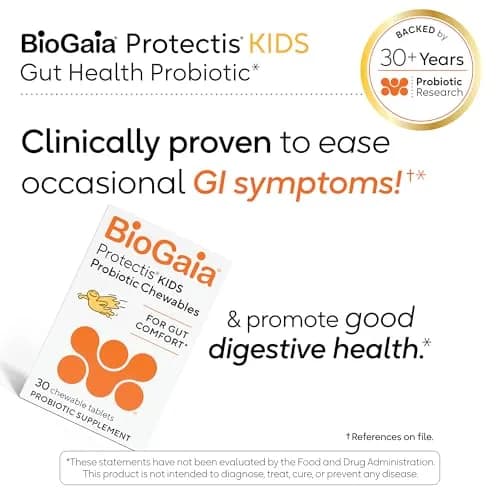 BioGaia Kids Probiotic | Ease Occasional Tummy Discomfort & Constipation | Chewable 30 Count thumbnail 3