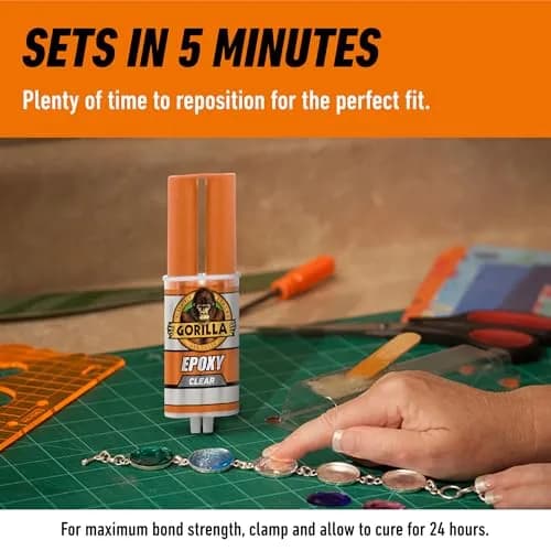 Gorilla 2 Part Epoxy 0.85 oz | Incredibly Strong Bonding, 5 Min Set, Clear thumbnail 2