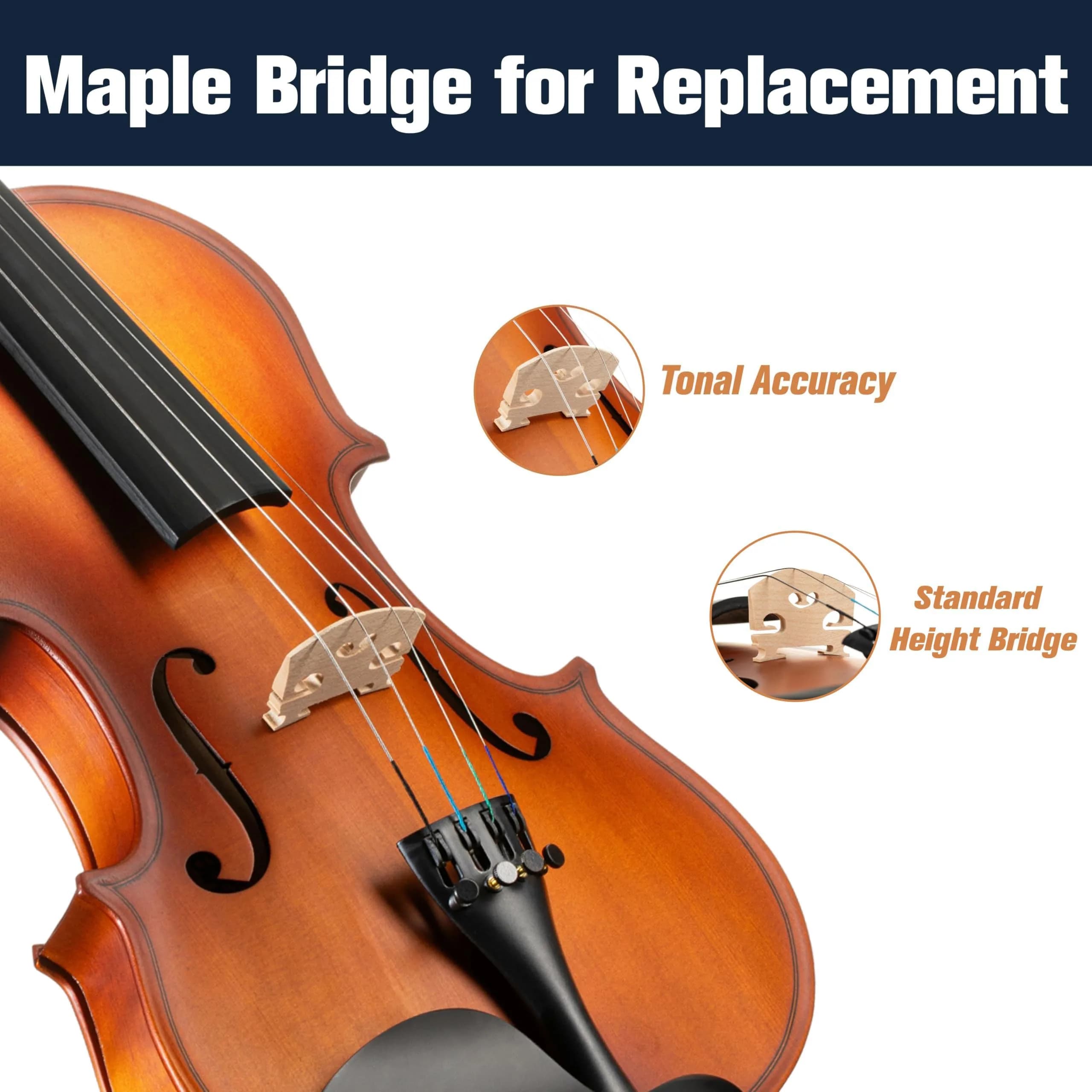 Mendini by Cecilio Satin Antique 3/4 Size Violin Set with Case, Bow, Rosin & Shoulder Rest thumbnail 4