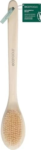 EcoTools Bath Bristle Brush, Long Handle Back Scrubber for Shower with Bamboo Handle | Gentle Exfoliation for Smooth Skin thumbnail 1