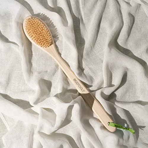 EcoTools Bath Bristle Brush, Long Handle Back Scrubber for Shower with Bamboo Handle | Gentle Exfoliation for Smooth Skin thumbnail 5