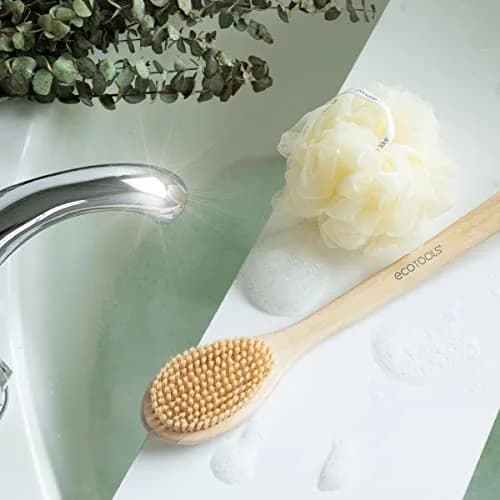 EcoTools Bath Bristle Brush, Long Handle Back Scrubber for Shower with Bamboo Handle | Gentle Exfoliation for Smooth Skin thumbnail 6