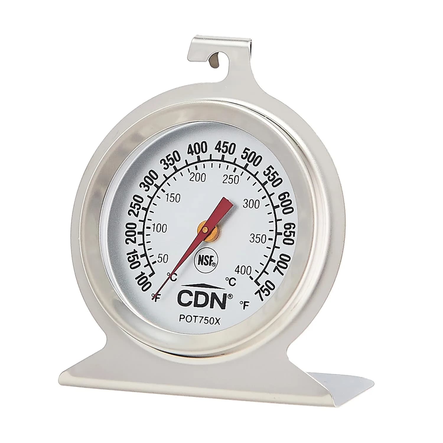 CDN ProAccurate High Heat Oven Thermometer POT750X | 50°C-400°C (150-750°F) | NSF Certified Stainless Steel — Silver