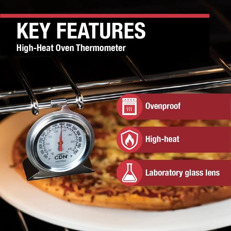 CDN ProAccurate High Heat Oven Thermometer POT750X | 50°C-400°C (150-750°F) | NSF Certified Stainless Steel thumbnail 3