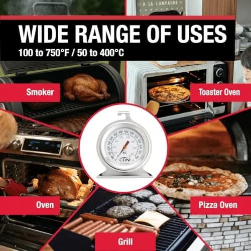 CDN ProAccurate High Heat Oven Thermometer POT750X | 50°C-400°C (150-750°F) | NSF Certified Stainless Steel thumbnail 5