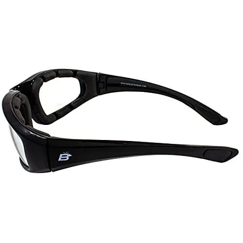 Birdz Eyewear Oriole Padded Motorcycle Glasses (Black Frame/Clear Lens) | Shatterproof Anti-Fog Polycarbonate thumbnail 4