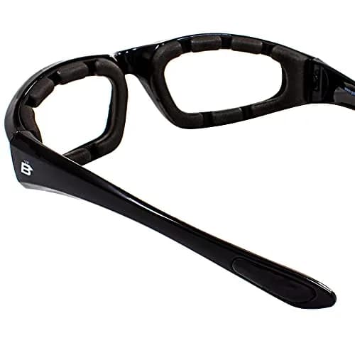 Birdz Eyewear Oriole Padded Motorcycle Glasses (Black Frame/Clear Lens) | Shatterproof Anti-Fog Polycarbonate thumbnail 7
