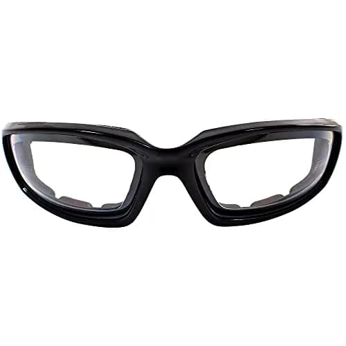 Birdz Eyewear Oriole Padded Motorcycle Glasses (Black Frame/Clear Lens) | Shatterproof Anti-Fog Polycarbonate thumbnail 2