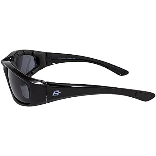 Birdz Eyewear Oriole Padded Motorcycle Glasses (Black Frame/Smoke Lens) | Shatterproof Anti-Fog Polycarbonate thumbnail 4