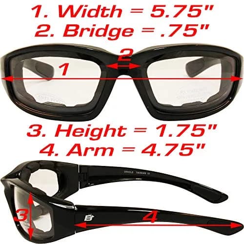 Birdz Eyewear Oriole Padded Motorcycle Glasses (Black Frame/Smoke Lens) | Shatterproof Anti-Fog Polycarbonate thumbnail 7