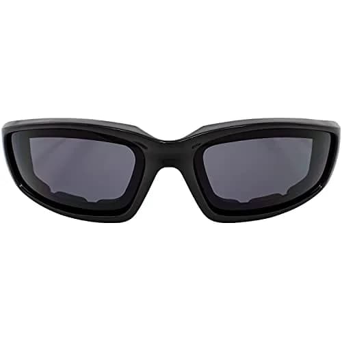 Birdz Eyewear Oriole Padded Motorcycle Glasses (Black Frame/Smoke Lens) | Shatterproof Anti-Fog Polycarbonate thumbnail 2