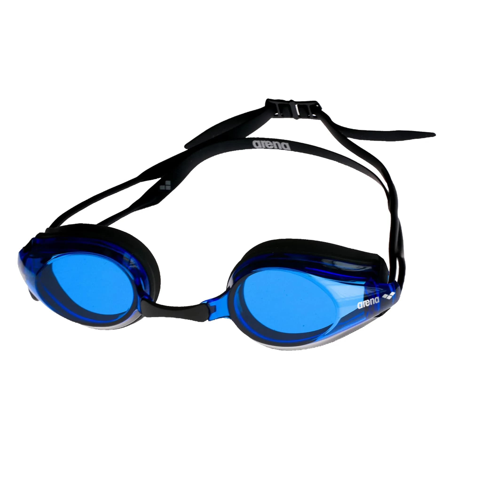 ARENA Tracks Unisex Adult Racing Swim Goggles FINA-Approved Anti-Fog Mirror Lens, Black/Blue Multi/Black | Competitive Swimming Essential — Black / Blue / Black / Adult Non-mirror