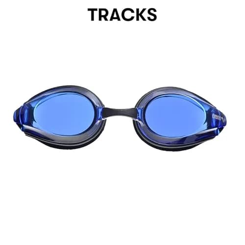 ARENA Tracks Unisex Adult Racing Swim Goggles FINA-Approved Anti-Fog Non-Mirror Lens, Black/Blue/Black | Competitive Swimming Gear thumbnail 3