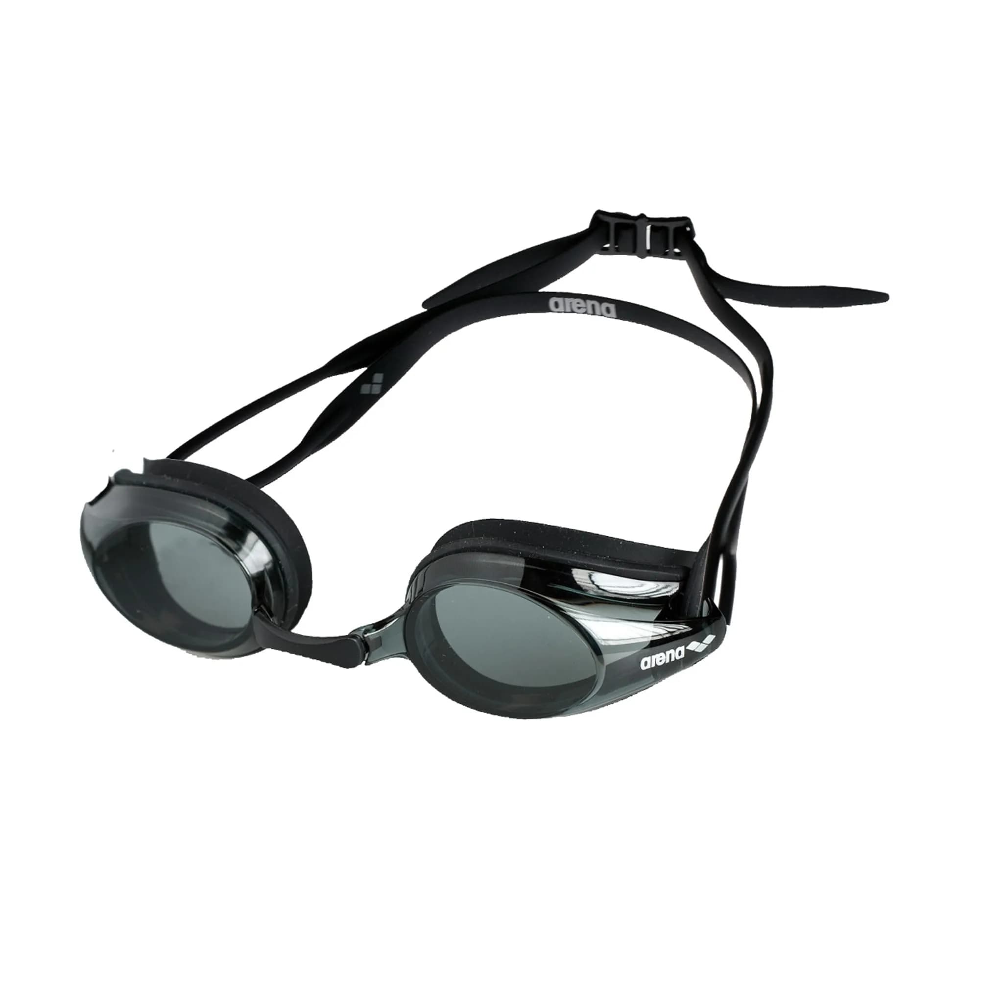 ARENA Tracks Unisex Adult Racing Swim Goggles FINA-Approved Anti-Fog Mirror Lens, Black/Blue Multi/Black | Competitive Swimming Essential — Black / Smoke / Black / Adult Non-mirror
