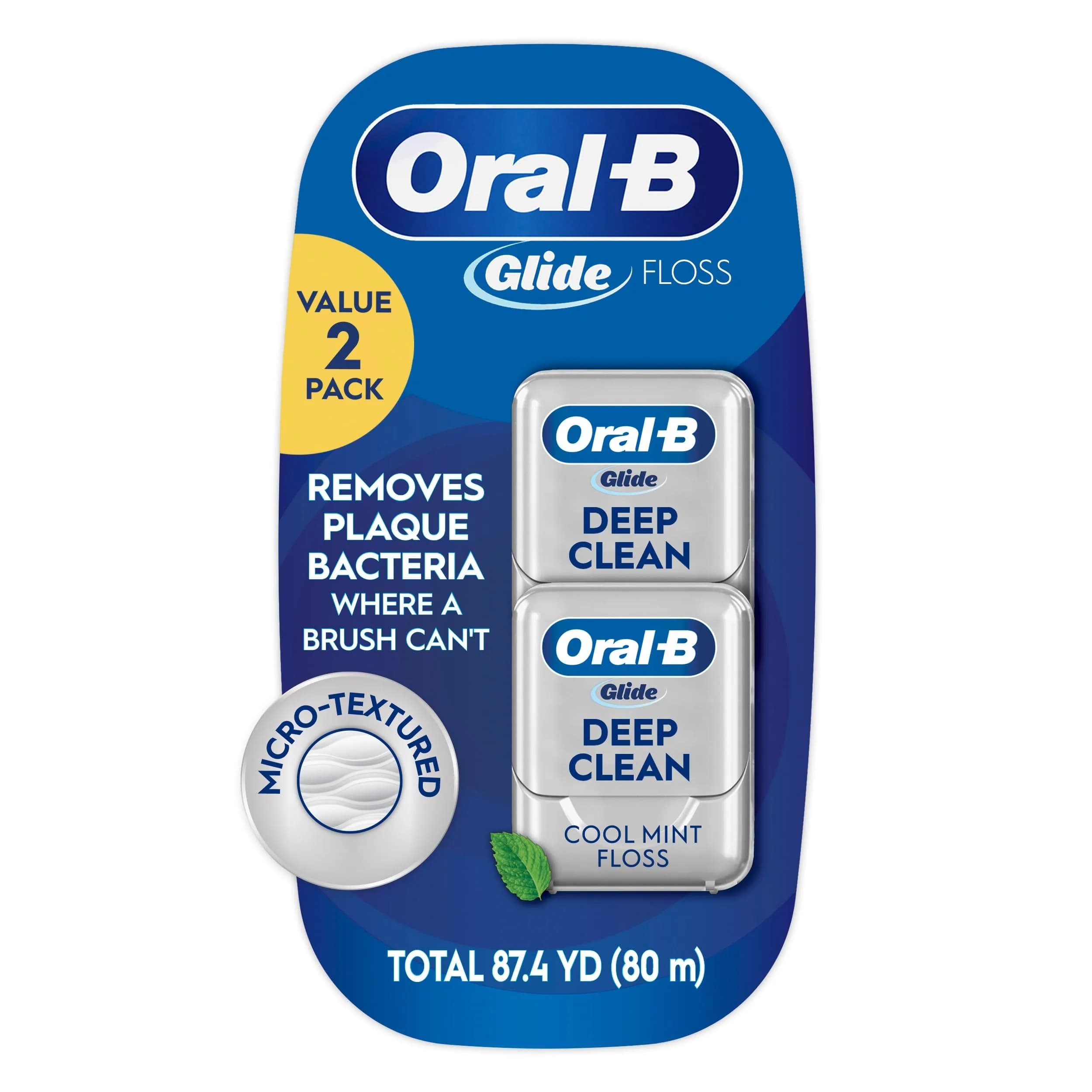 Oral-B Glide Deep Clean Dental Floss, Cool Mint, 6 Pack (787.4 ft Total) | Dentist Recommended for Plaque Removal — 262 Foot