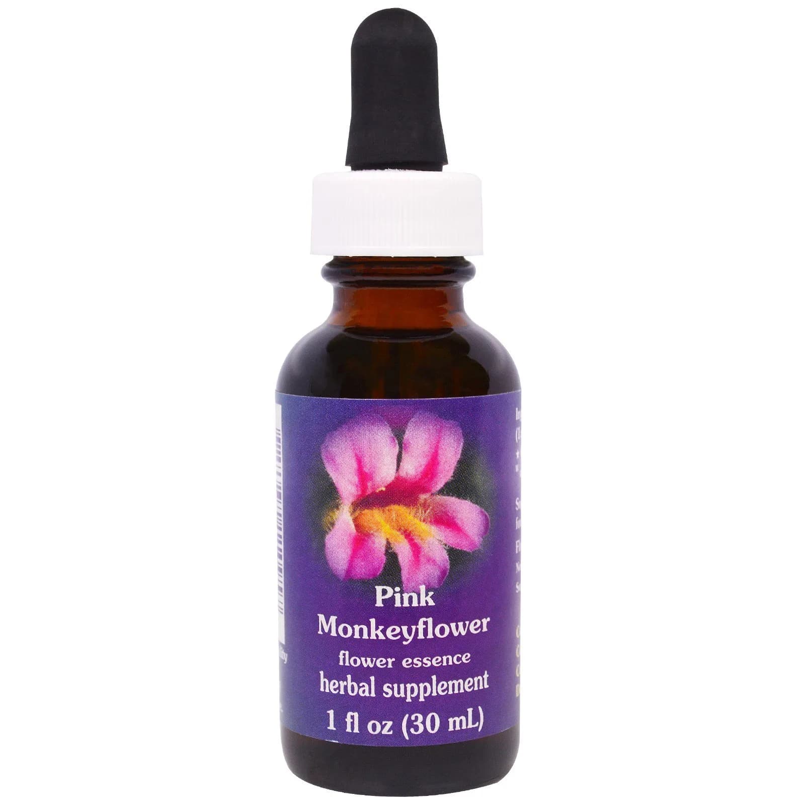 FLOWER ESSENCE SERVICES Pink Monkeyflower Dropper 1 Oz | Flower Remedy for Alternative Medicine - main product image