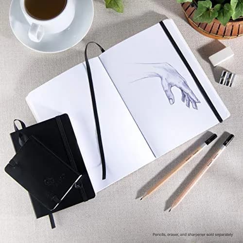 Pentalic 4" x 6" Pocket Sketchbook Traveler Journal, 160 Pages, Black | Acid-Free Paper for Artists & Students thumbnail 6