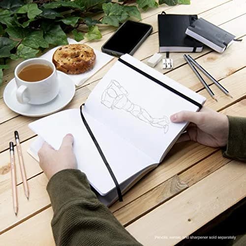 Pentalic 4" x 6" Pocket Sketchbook Traveler Journal, 160 Pages, Black | Acid-Free Paper for Artists & Students thumbnail 7
