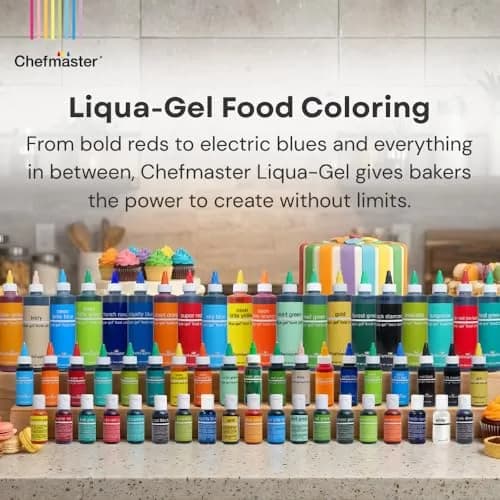 Chefmaster Lemon Yellow Liqua-Gel Food Coloring | Vibrant, Fade-Resistant | 10.5 oz | Made in USA thumbnail 2