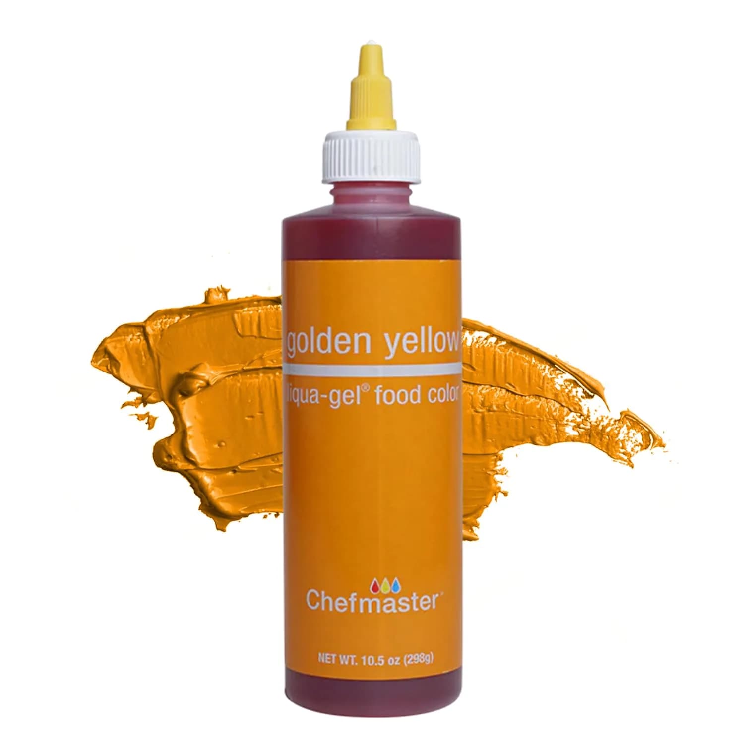 Chefmaster Golden Yellow Liqua-Gel Food Coloring 10.5 oz | Vibrant, Fade-Resistant for Icing & Baking