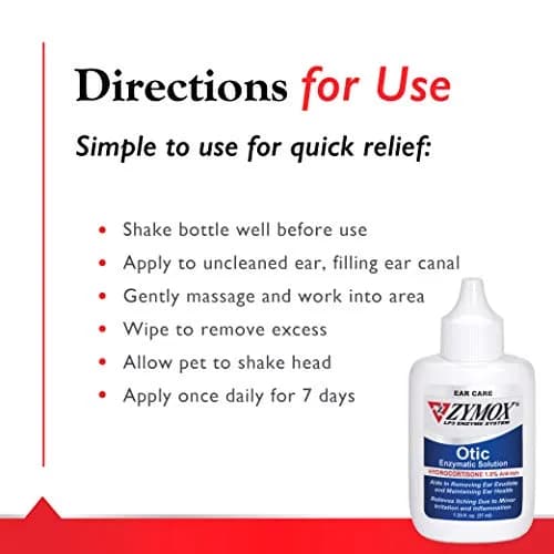 Zymox Otic Enzymatic Solution for Dogs and Cats with Hydrocortisone 37ml (1.25 Fl Oz) | Soothes Ear Infections & Itch Relief thumbnail 6